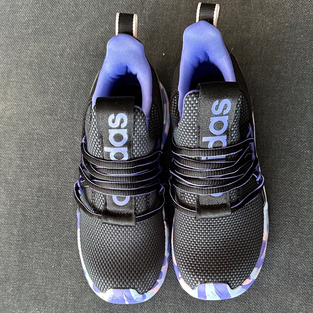 Adidas Kids Black and Purple Sneakers